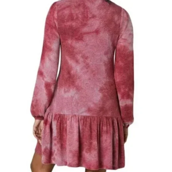 Ultra Flirt Plus Tie-Dye Long Sleeve Short Sweaterdress - Picture 4 of 8